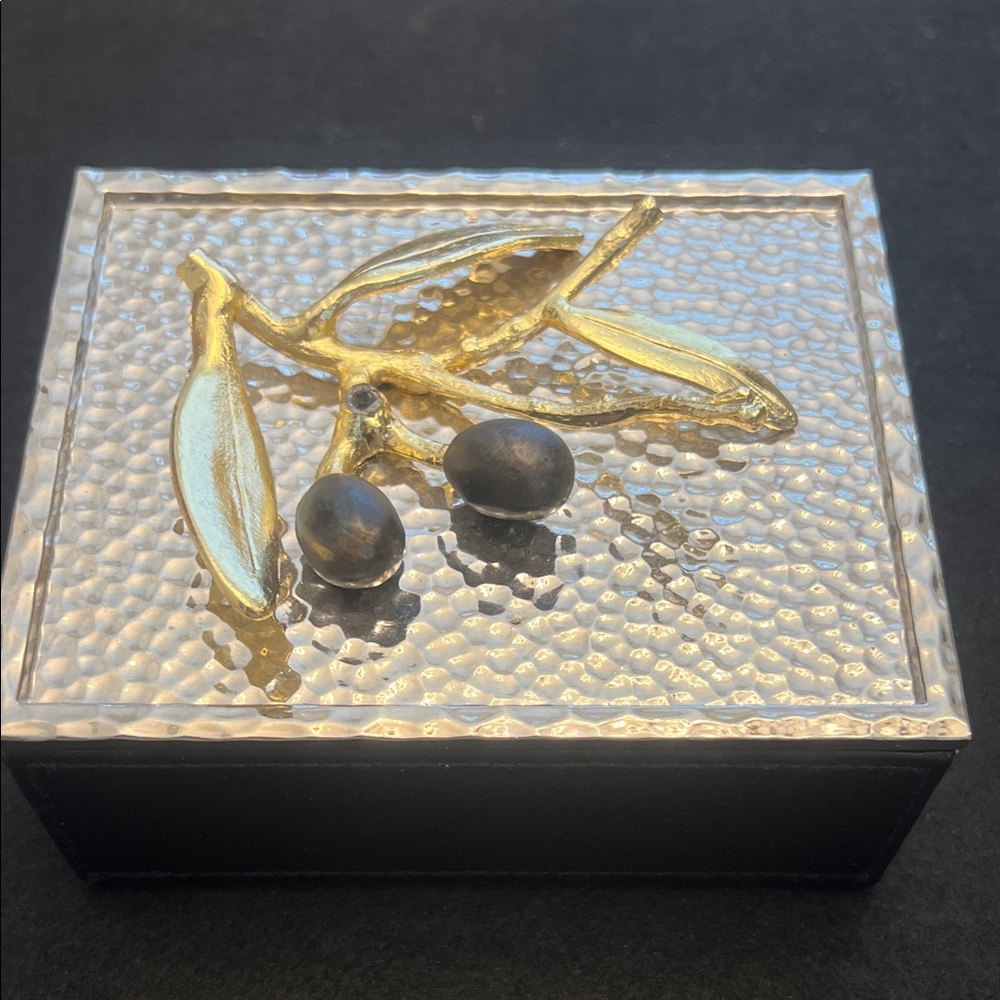 Michael Aram Olive Branch Gold Mini Jewelry Box